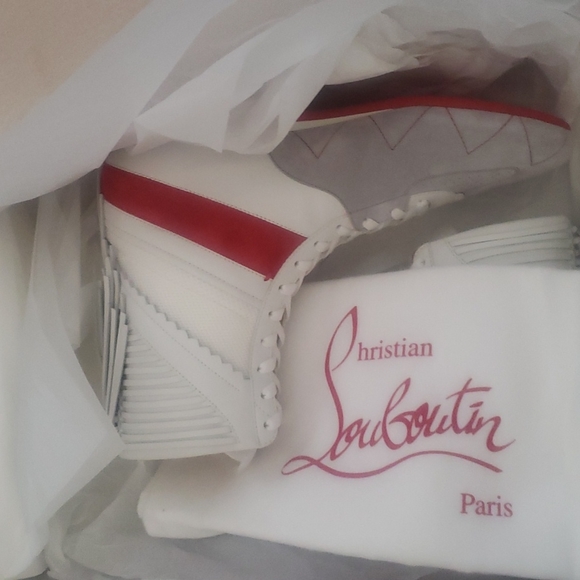 Christain Louboutin MY K.O. Veau Vel/Calf/Mesh Hi-Top/Boot in size 42 - Picture 7 of 8